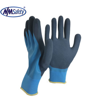 NMsafety 13 gauge seamless knit glove water proof and oil proof fully coated latex foam work gloves CE 2141X